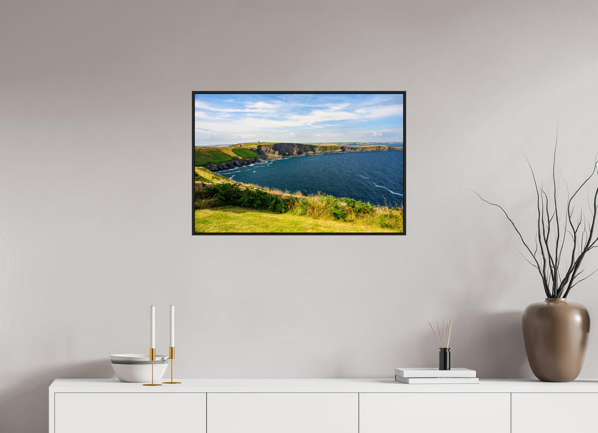 30 x 20″, Acrylic Glass Black matt .24" frame Holeopen Bay East under acrylic glass in black frame