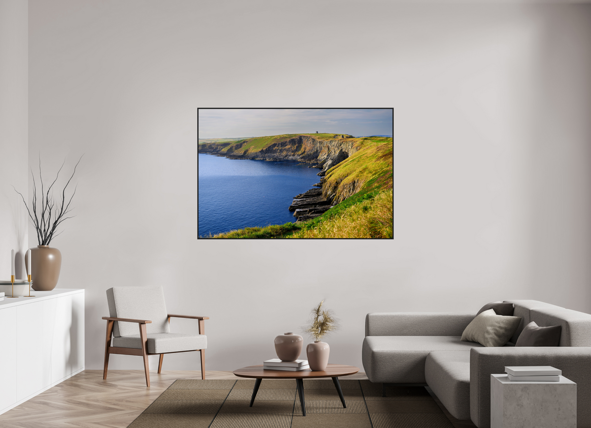 66 x 44″, Acrylic Glass Black matt .24" frame Holeopen Bay West near Old Head Golf Links under acrylic glass with black frame