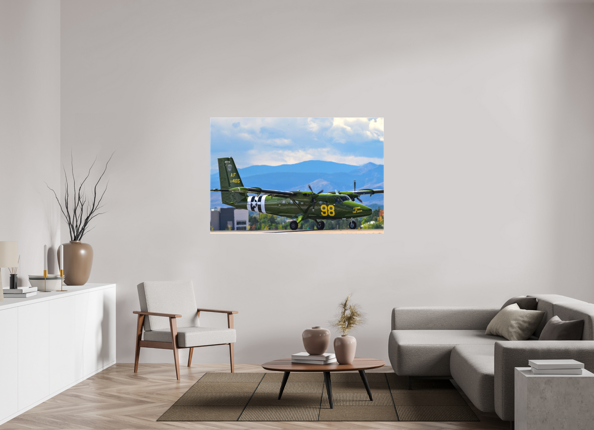 60 x 40″, Matte Canvas with wrapped edges - no frame 98 FTS "Stand In The Door" De Havilland Canada UV-18 Twin Otter