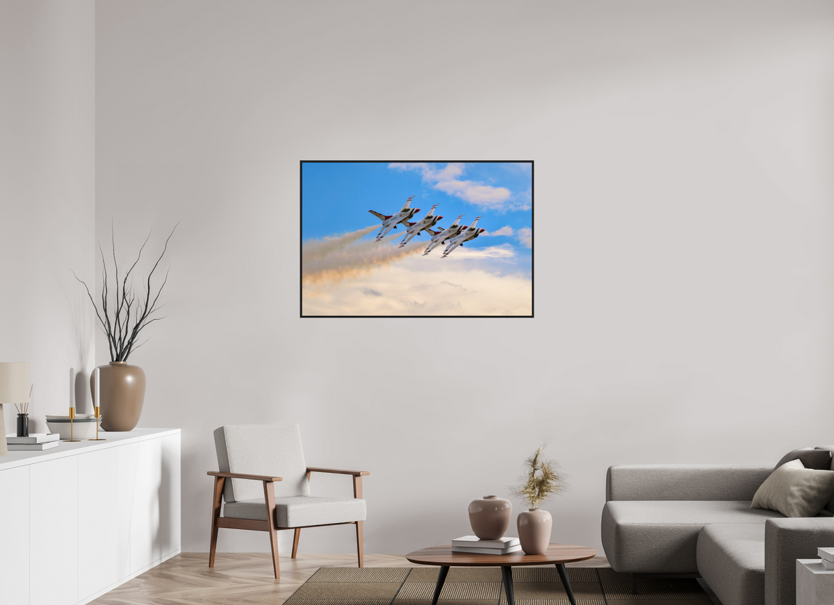 45 x 30″, Acrylic Glass Black matt .24" frame F16 Thunderbirds Photo 3 under acrylic glass with black frame