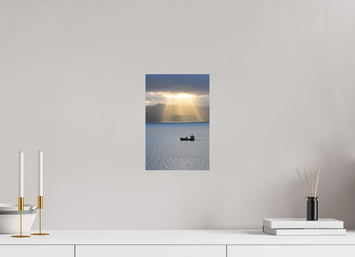 8 x 12″, Matte Acrylic Glass without frame Morning sunburst on Isle of Skye