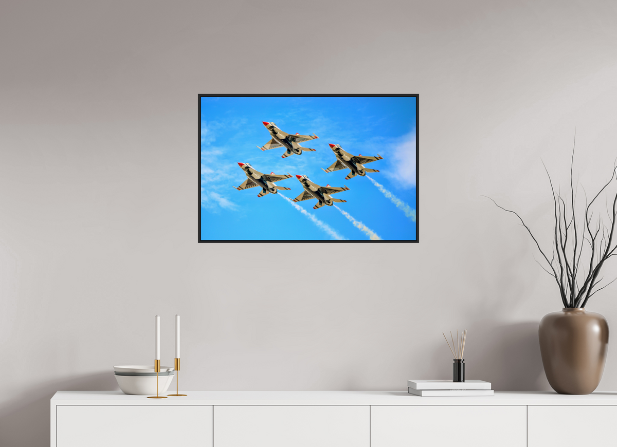 30 x 20″, Acrylic Glass Black matt .24" frame F16 Thunderbirds Photo 2 under acrylic glass with black frame