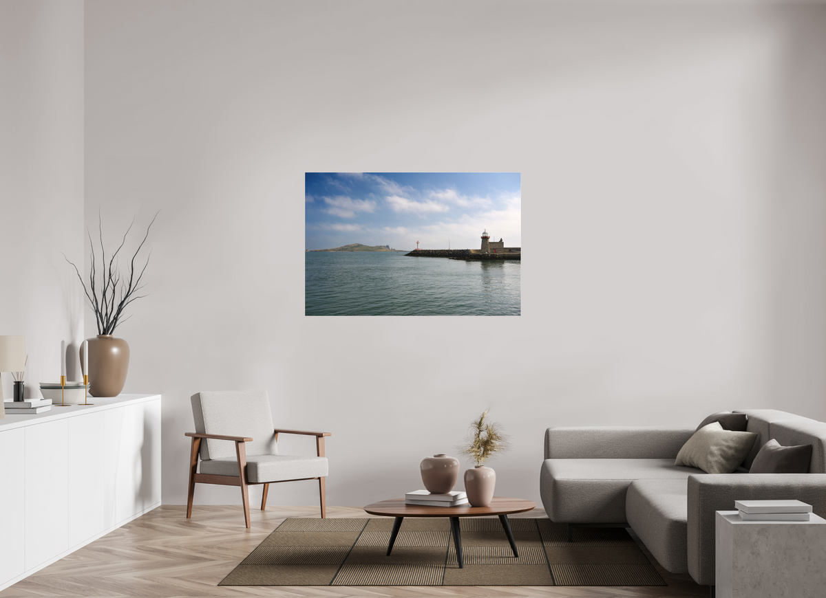 54 x 36″, Matte Acrylic Glass without frame Howth Harbour and Lighthouse under acrylic glass