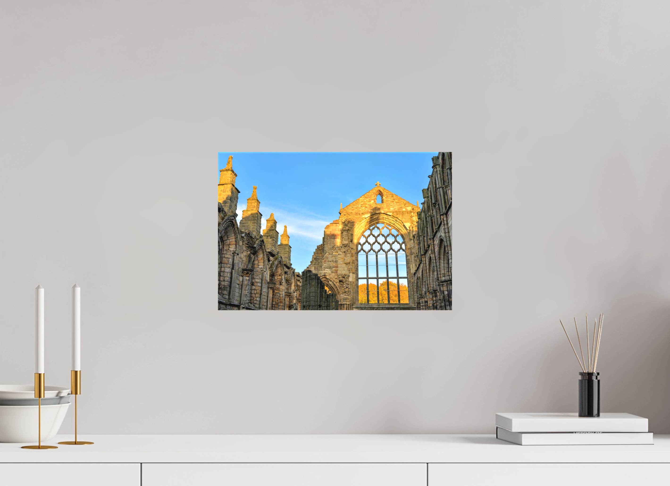 15 x 10″, Matte Canvas with wrapped edges - no frame Holyrood Abbey at Sunset on canvas