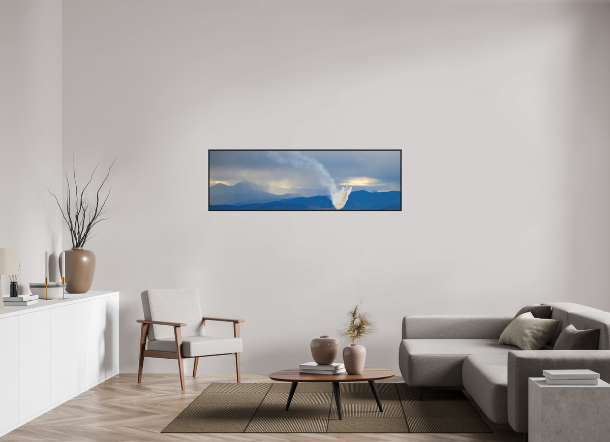 64.5 x 20″, Acrylic Glass Black matt .24" frame F16 Thunderbirds Photo 5 under acrylic glass with black frame