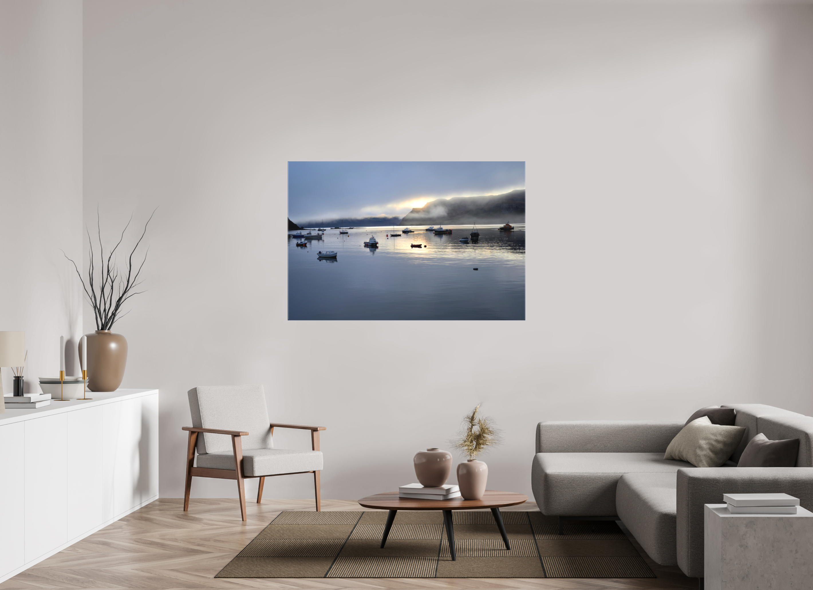 60 x 40″, Matte Canvas with wrapped edges - no frame Portree Harbor Isle of Skye at sunrise on canvas
