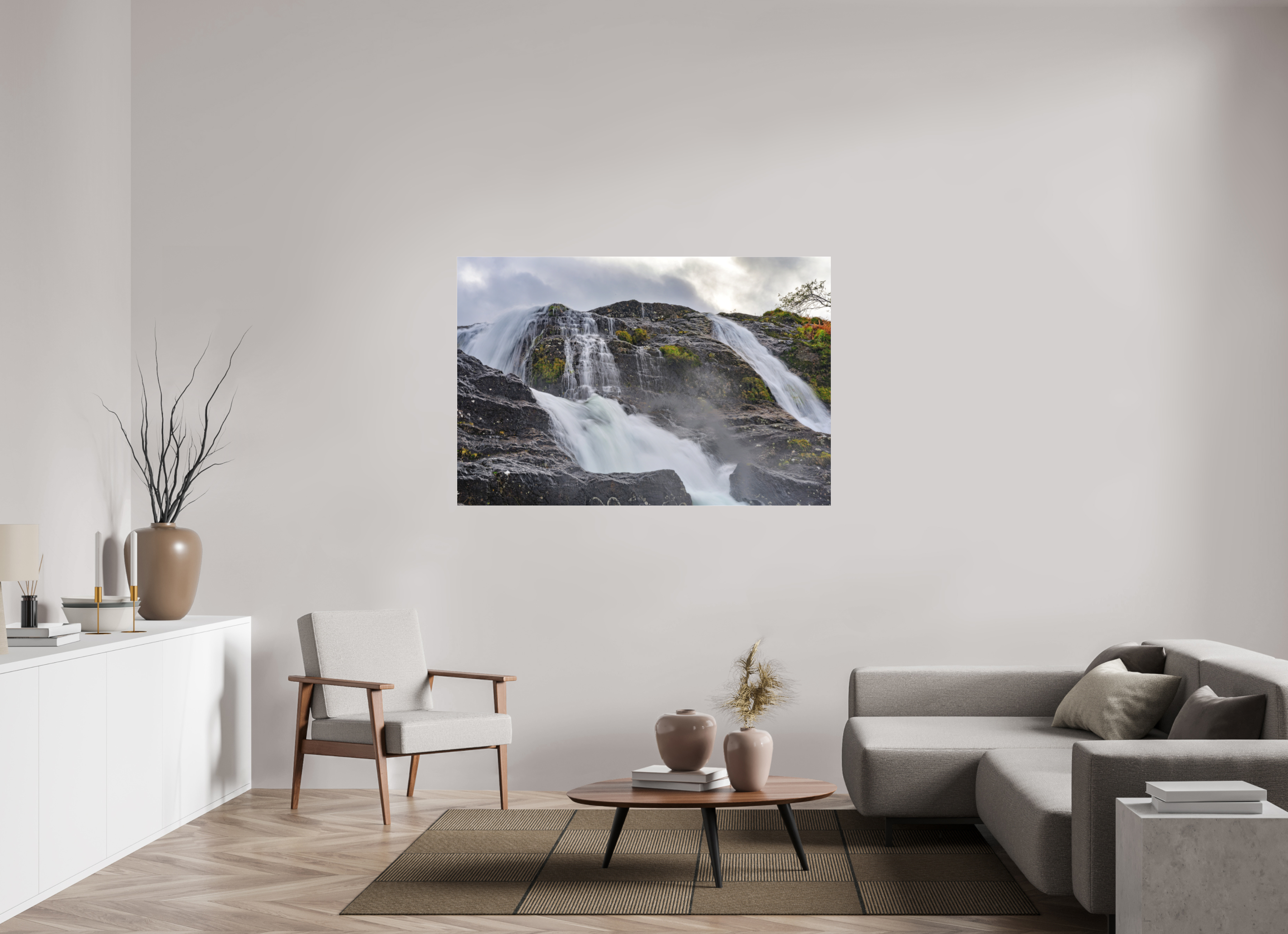 60 x 40″, Matte Acrylic Glass without frame Glencoe Waterfall on Matte Acrylic Glass without frame