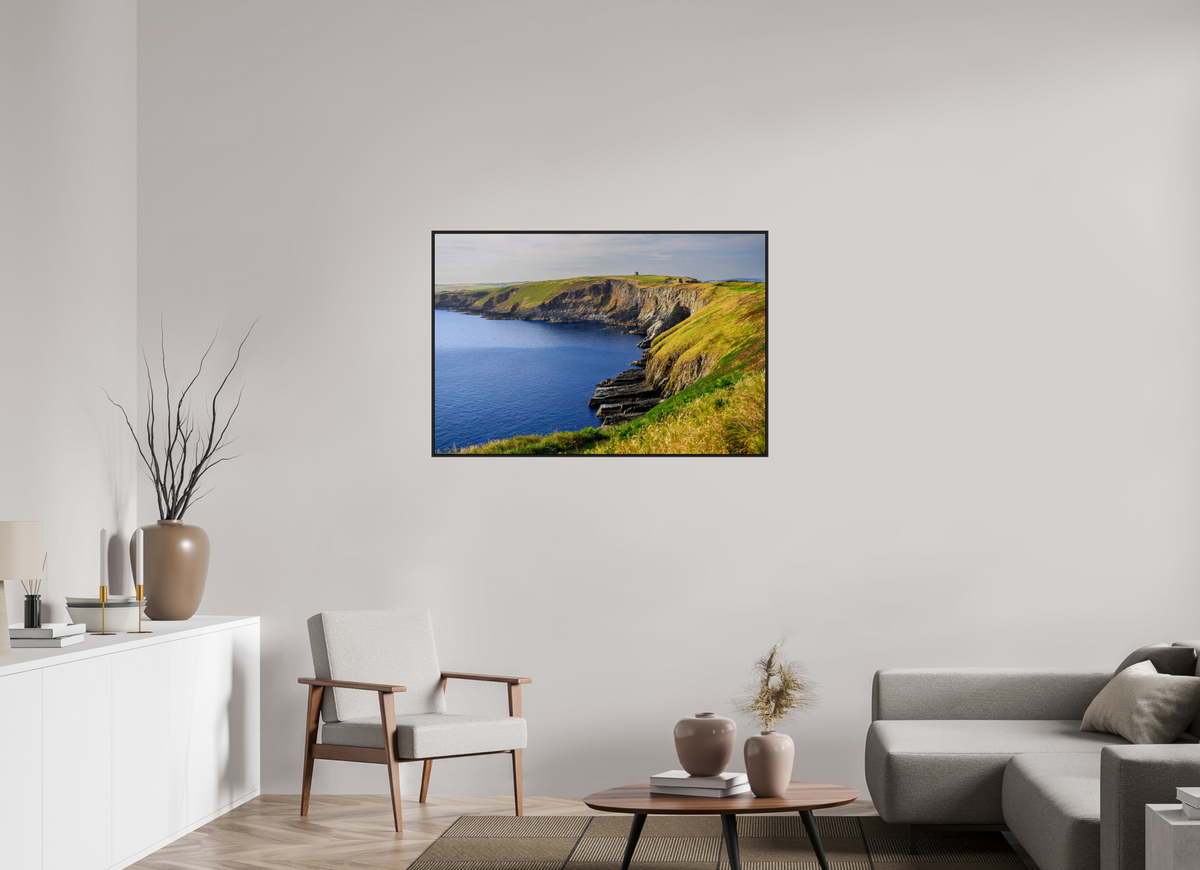 45 x 30″, Acrylic Glass Black matt .24" frame Holeopen Bay West near Old Head Golf Links under acrylic glass with black frame