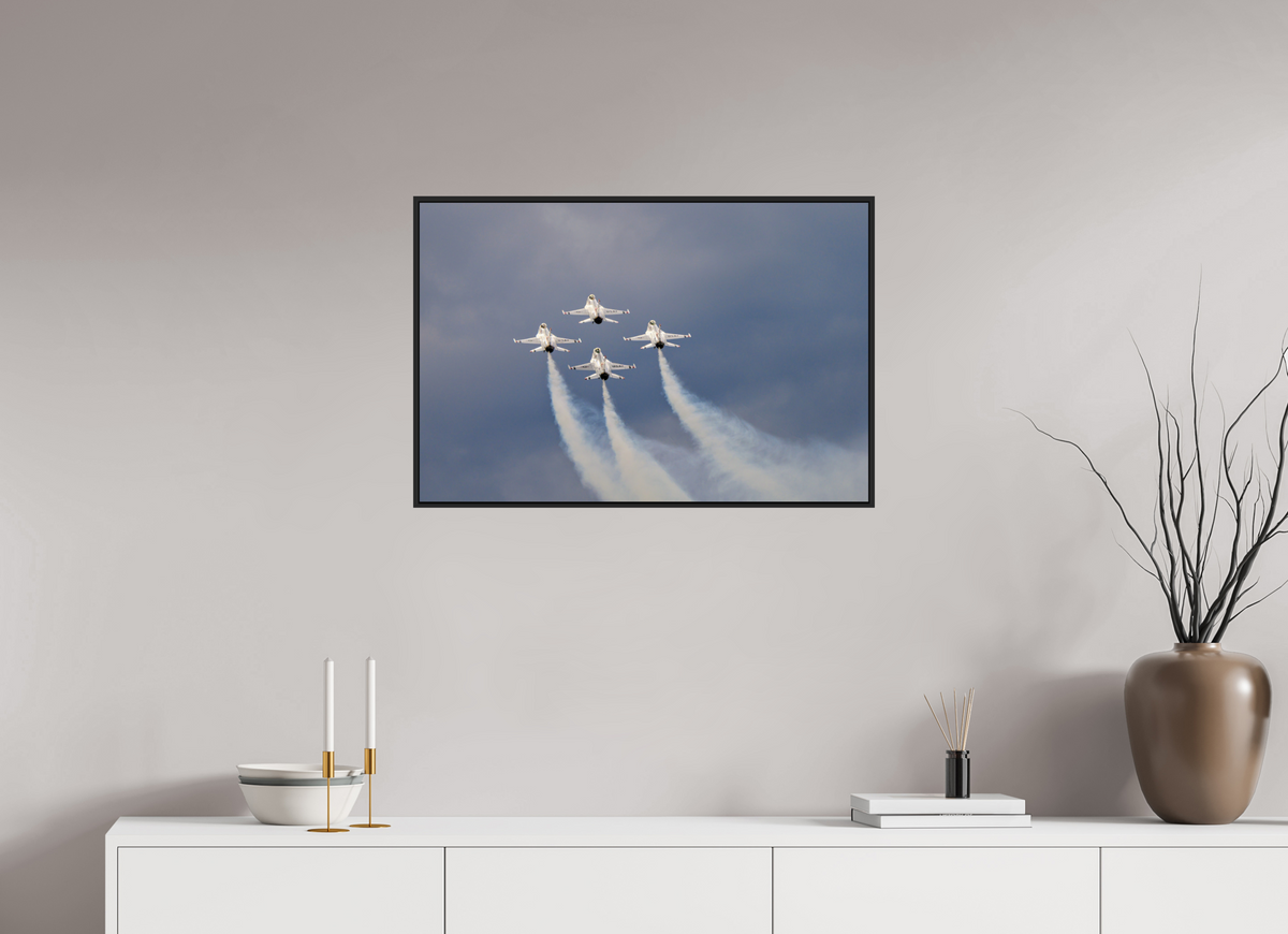 30 x 20″, Acrylic Glass Black matt .24" frame F16 Thunderbirds Photo 11 under acrylic glass with black frame