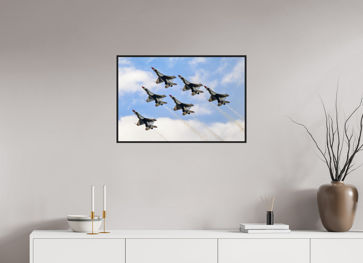 30 x 20″, Acrylic Glass Black matt .24" frame F16 Thunderbirds Photo 10 under acrylic glass with black frame