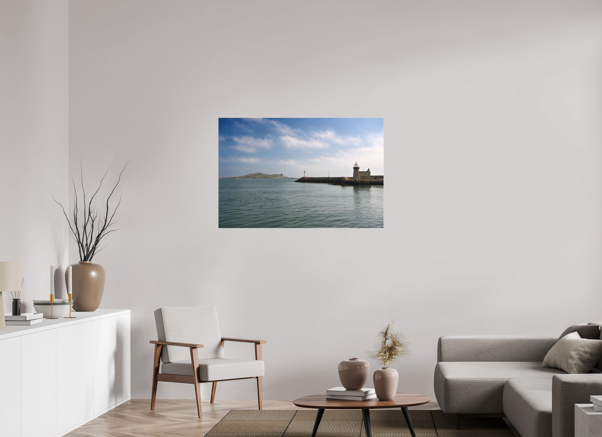 45 x 30″, Matte Acrylic Glass without frame Howth Harbour and Lighthouse under acrylic glass