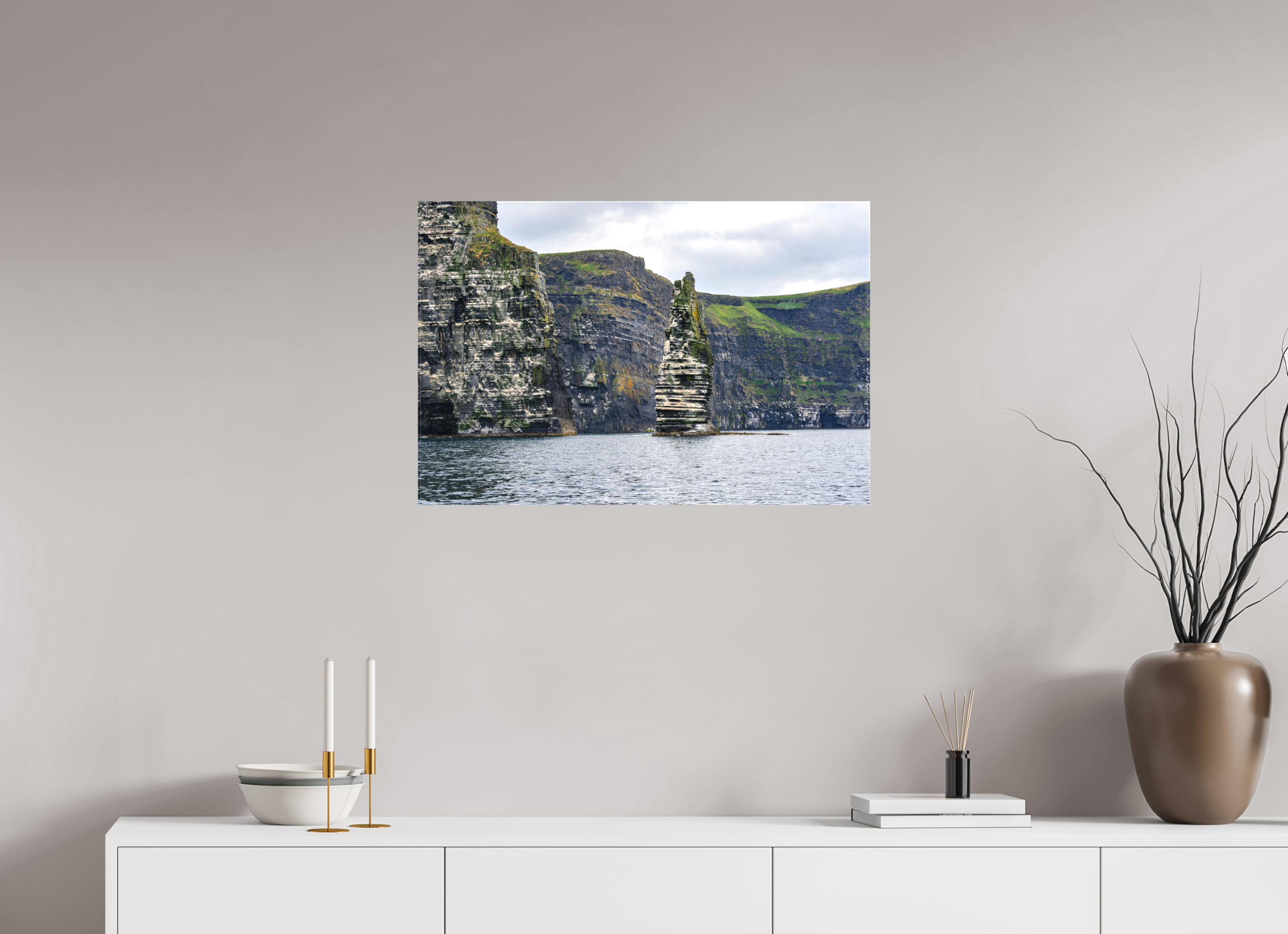 30 x 20″, Matte Canvas with wrapped edges - no frame Cliffs of Mohre on canvas