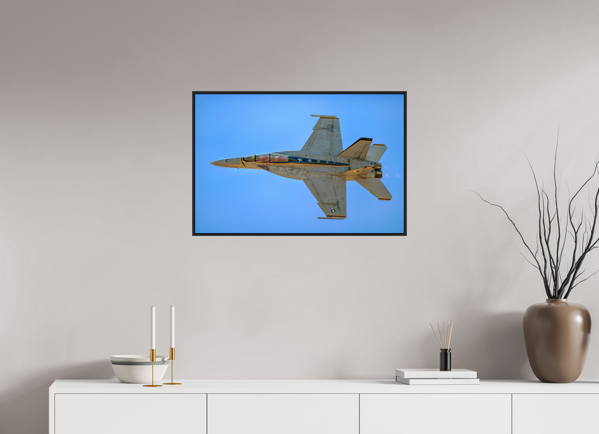 30 x 20″, Acrylic Glass Black matt .24" frame F18A Super Hornet Photo 4 under acrylic glass with black frame