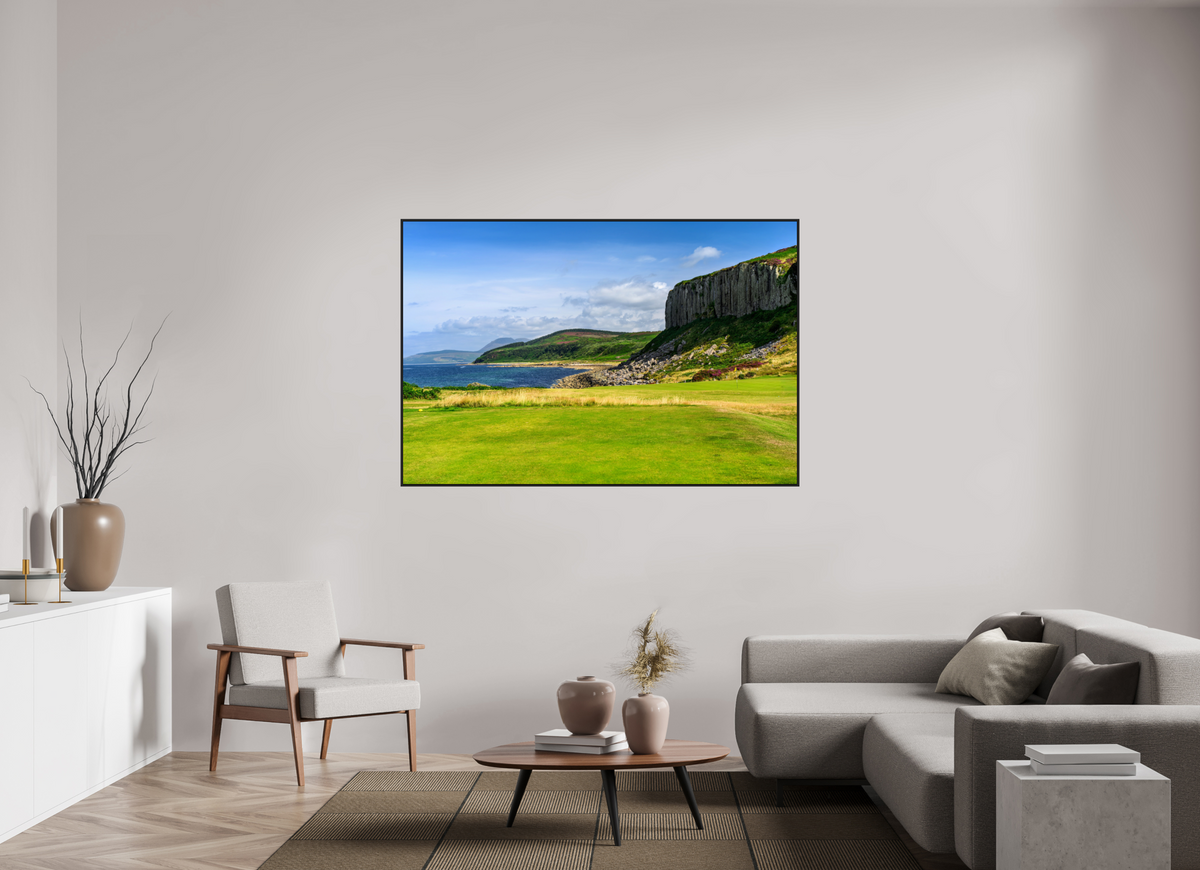 66 x 44″, Acrylic Glass Black matt .24" frame Cliff view from the Shiskine golf course under acrylic glass with black frame