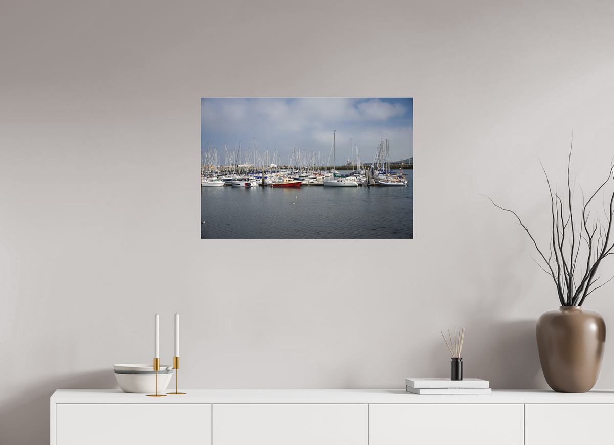 30 x 20″, Matte Acrylic Glass without frame Sailing vessels in Howth Harbour under acrylic glass
