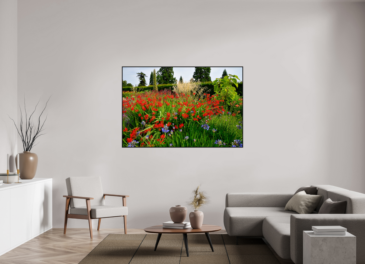 66 x 44″, Acrylic Glass Black matt .24" frame Powerscourt Gardens B under acrylic glass with black frame