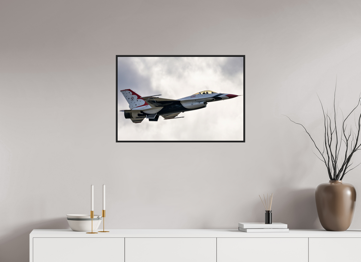 30 x 20″, Acrylic Glass Black matt .24" frame F16 Thunderbirds Photo 7 under acrylic glass with black frame