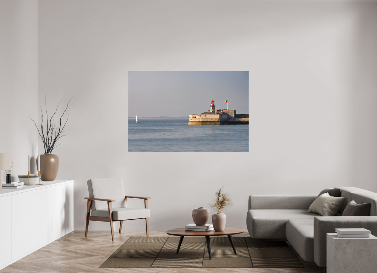66 x 44″, Matte Canvas with wrapped edges - no frame Dun Laoghaire Lighthouse at sunset
