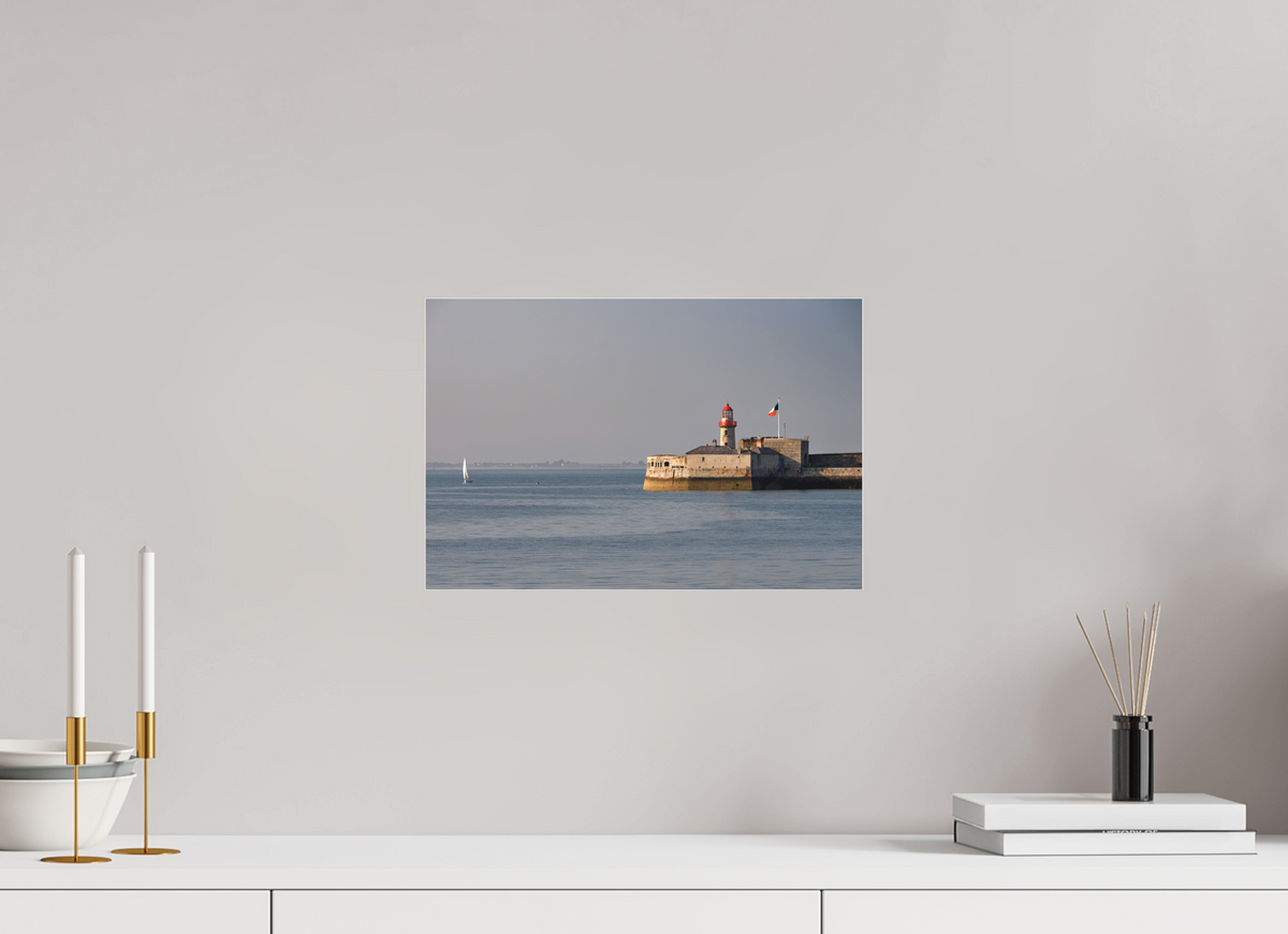 15 x 10″, Matte Acrylic Glass without frame Dun Laoghaire Lighthouse at sunset under acrylic glass