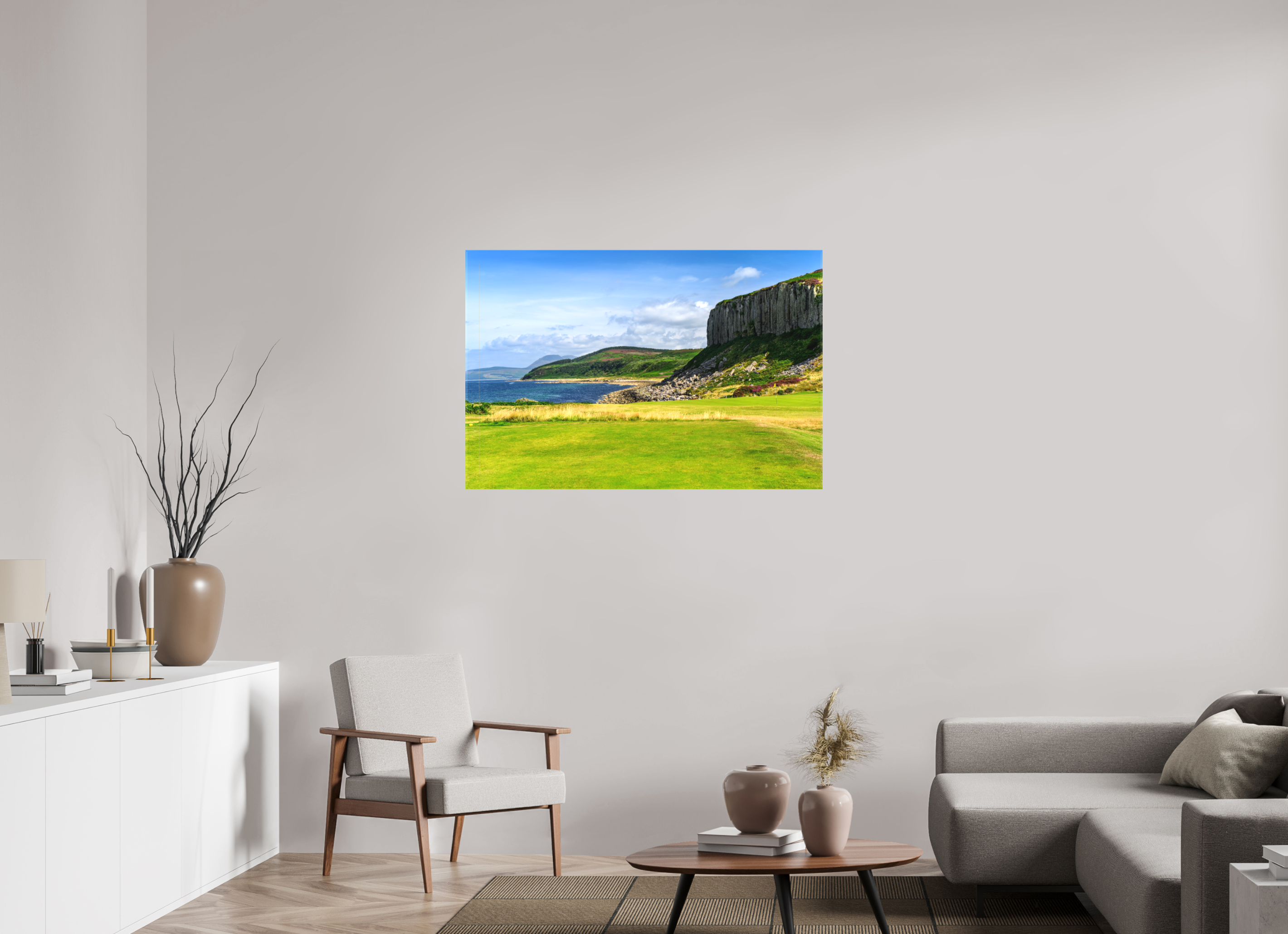 45 x 30″, Matte Canvas with wrapped edges - no frame Cliff view from the Shiskine Golf Course on canvas