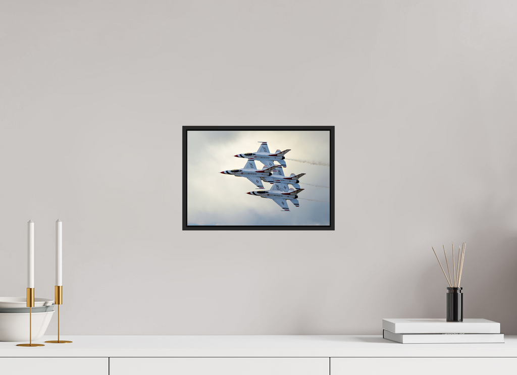 12 x 8″, Acrylic Glass Black matt .24" frame F16 Thunderbirds Photo 1 under acrylic glass with black frame