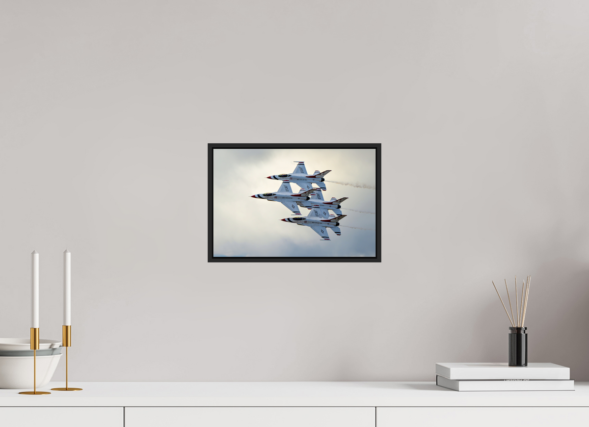 12 x 8″, Acrylic Glass Black matt .24" frame F16 Thunderbirds Photo 1 under acrylic glass with black frame