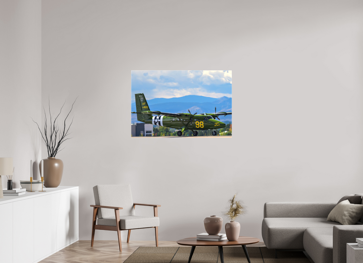 45 x 30″, Matte Canvas with wrapped edges - no frame 98 FTS "Stand In The Door" De Havilland Canada UV-18 Twin Otter