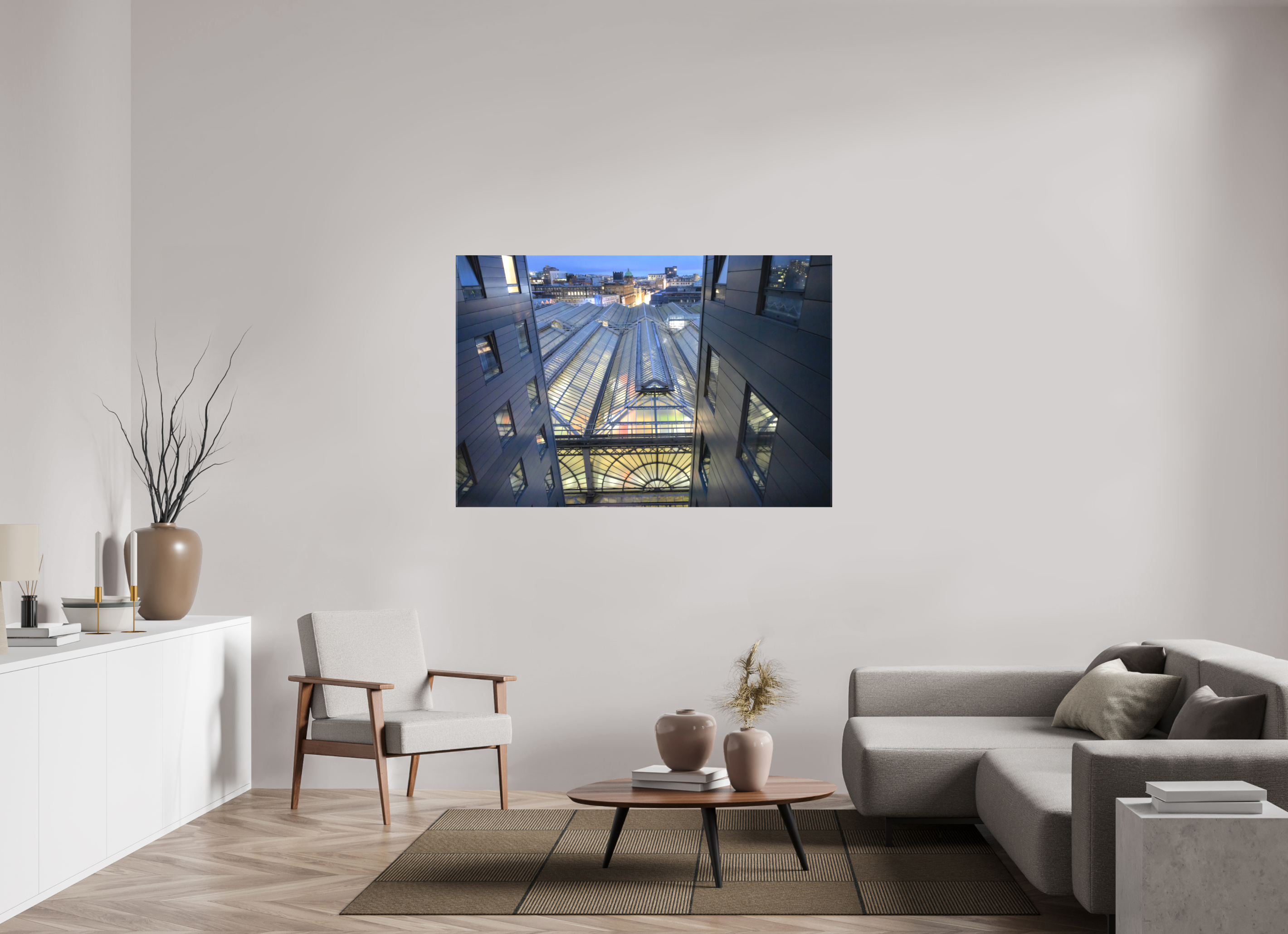 60 x 40″, Matte Canvas with wrapped edges - no frame Glasgow Central Railway Station at dawn on canvas