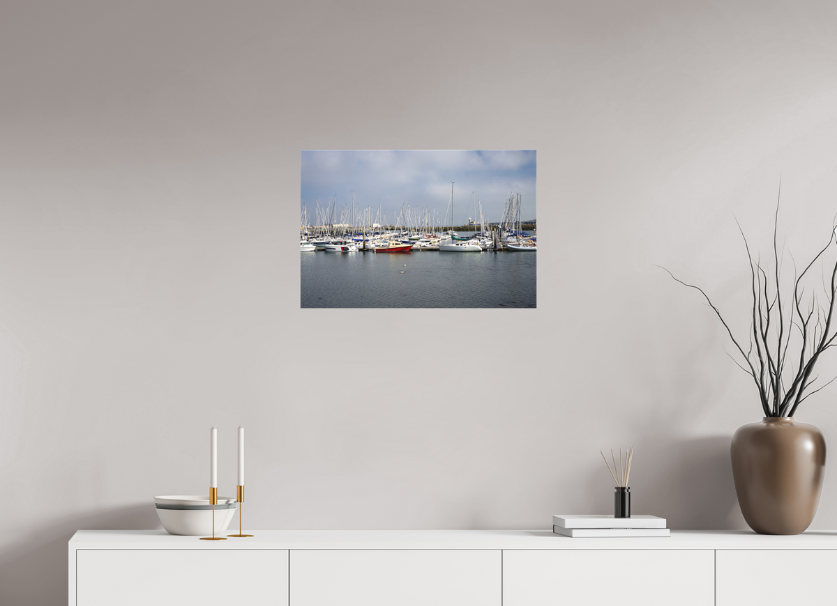 24 x 16″, Matte Canvas with wrapped edges - no frame Sailing vessels in Howth Harbour on canvas