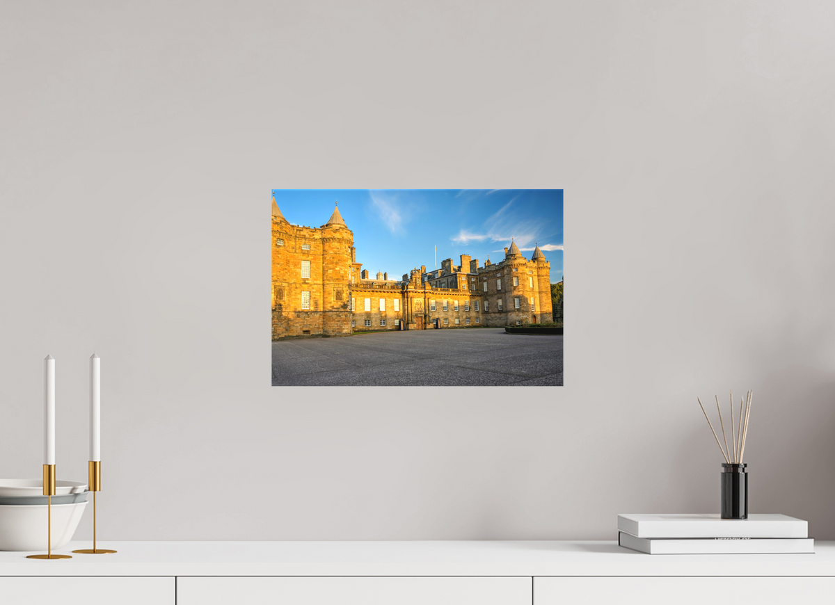 15 x 10″, Matte Canvas with wrapped edges - no frame Holyrood Palace at sunset on canvas