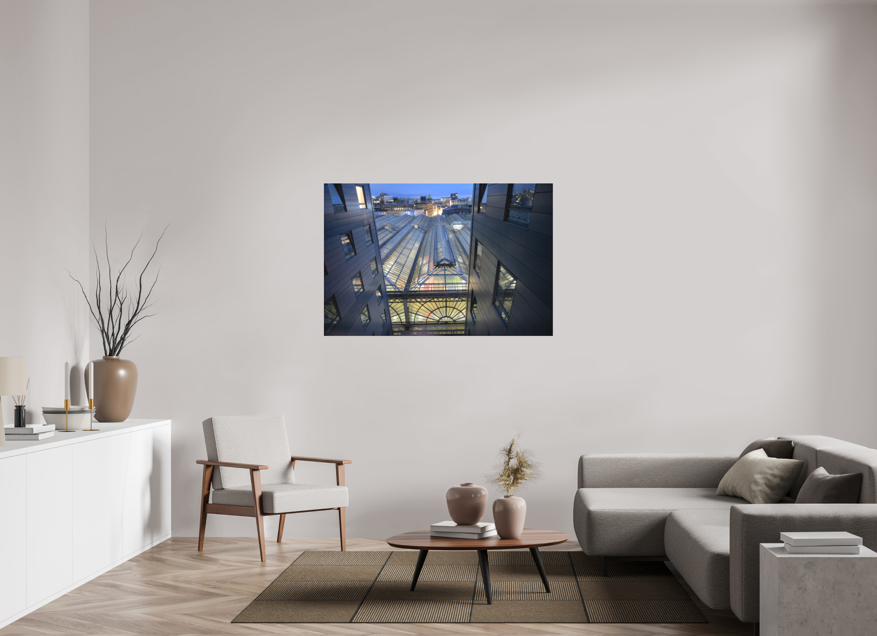 54 x 36″, Matte Acrylic Glass without frame Glasgow Centrail Railway Station at dawn on Matte Acrylic Glass without frame