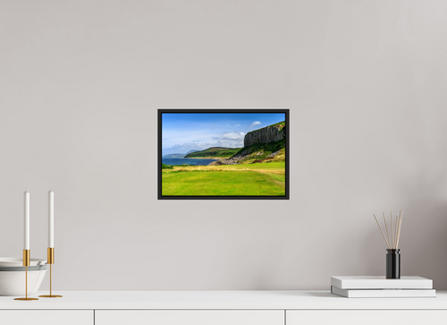 12 x 8″, Acrylic Glass Black matt .24" frame Cliff view from the Shiskine golf course under acrylic glass with black frame